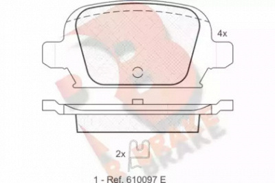 R BRAKE rb1385 -  Комплект тормозных колодок, дисковый тормоз